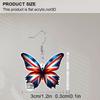2D Flat Colorful Butterfly England Flag Acrylic Material Dangle Earrings Lightweight Colorful Earrings for Women Jewelry Gifts