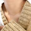 High-end Niche Three-dimensional Peach Heart Imprint Multiple Hearts Titanium 18K Gold Plated Bamboo Necklace Choker Collarbone