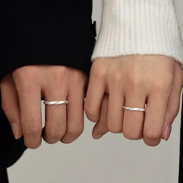 925 Sterling Silver Circular Open Ring Set for Men and Women - High-End Plain Band for Index Finger