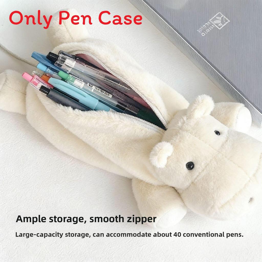 Nakabayashi Soft Plush Pen Bag For Kids School Stationery Organizer