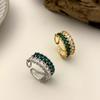 Color Green White Zircon Open Rings For Women Men Shiny Personality Wedding Jewelry Gifts