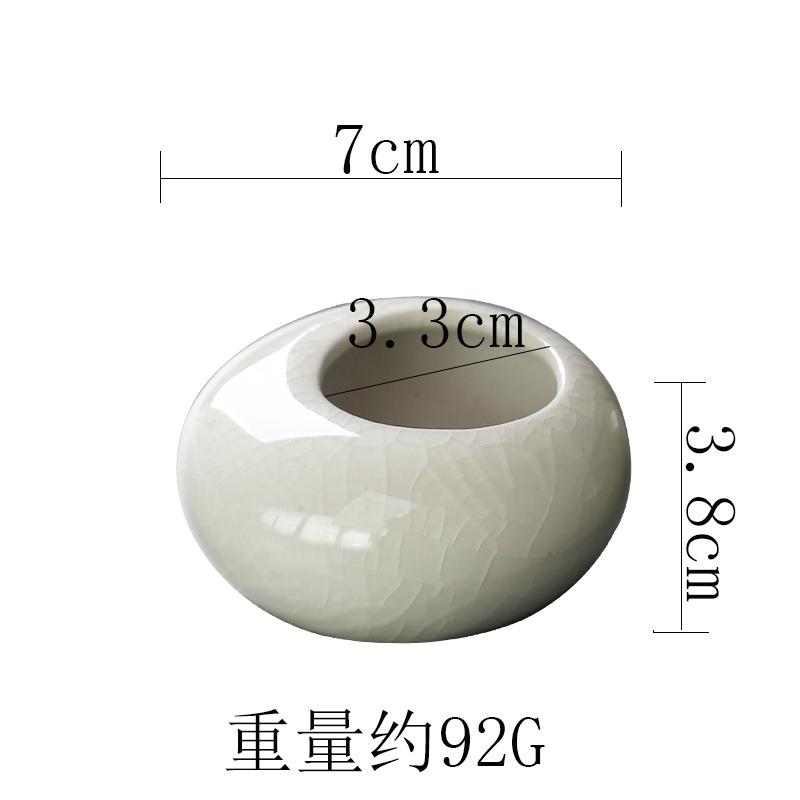Ice Cracked Glaze Succulent Flower Pot Ceramic Creative Desktop Mini Small Green Plant Bamboo And Cypress Flower Pot Hotel Flower Pot Chinese Style 7cm length x 3.8cm height