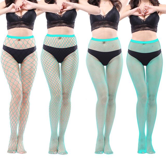 Sexy Fishnet Pantyhose Women Mesh Tights Lingerie Fish Net Stockings Club Party Hosiery Female Colorful Thin Long Socks Leggings