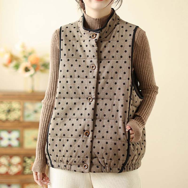 

Жіноча жилетка для жінок, бавовна, осінь, зима, безрукавки, жилетка, потовщена повсякденна жилетка, оверсайз XXL коричневий