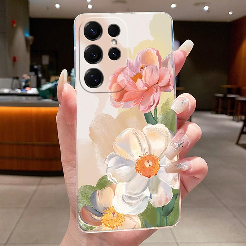 Bag Clear Case For New Hot Samsung Galaxy S26 Ultra S26 edge S 26 Plus Cover Luxury Pretty Butterfly Flower Soft TPU Phone Cases