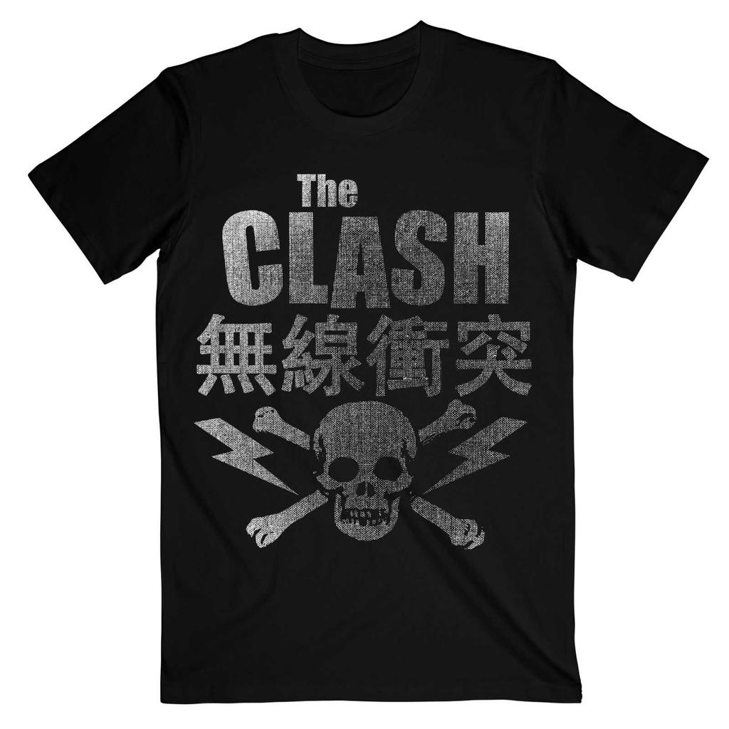 The Clash Unisex-T-Shirt mit Totenkopf und gekreuzten Knochen für Erwachsene
