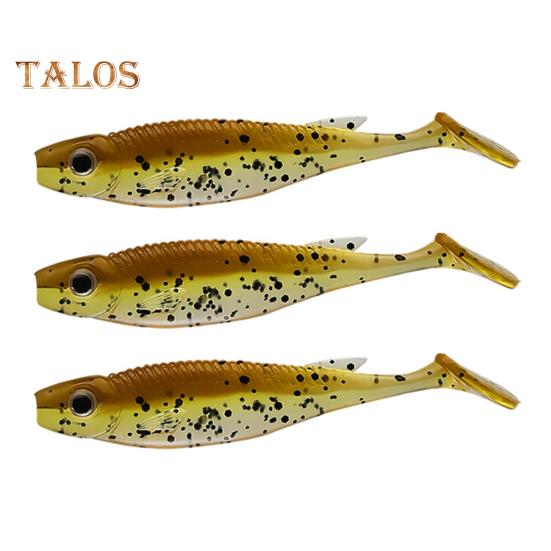 3Pcs 7.5CM/2.6G Soft Fishing Lure with Glitter Paddle Tail Realistic Bionic Colorful Silicone Artificial Bait Freshwater Saltwater Fishing