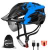 LAMONKE Bicycle Helmet for LED Magnetic Sun 18 Ventilation Highly Cycling Road Dual Use Ultra Impact Cycle Adjustable Sports Storage Bag Included