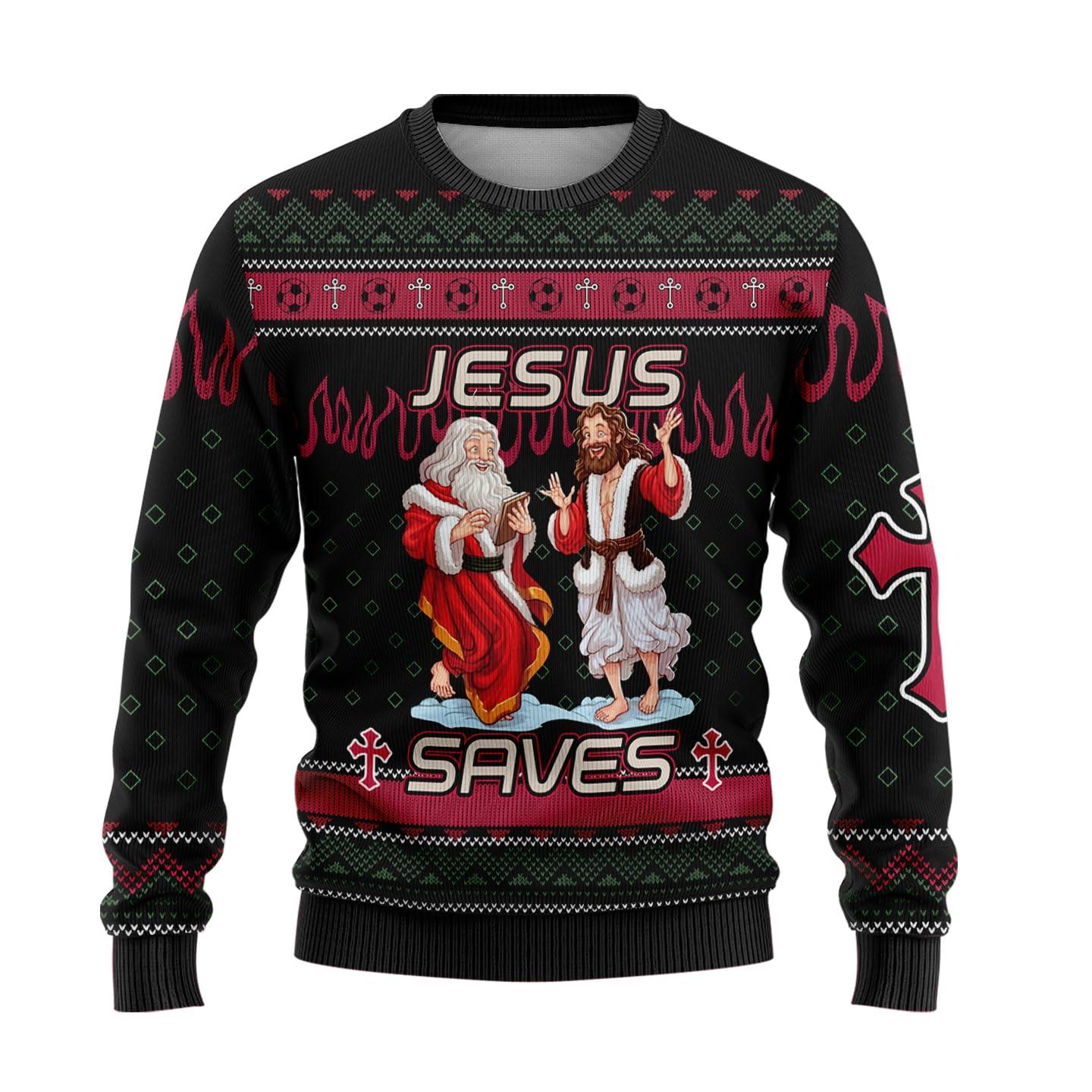 

Men s Anime Santa Jesus Pullovers Fun Fashionable Christmas Tops Holiday Gift Party Xmas Colorful Printed Patterns Comfortable Pullover 6XL