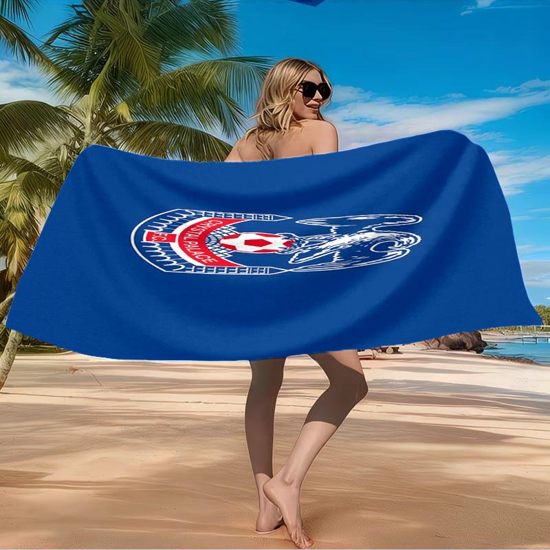 Crystal Palace Crest Design Beach Towel Microfiber Beach Towel, Lightweight and Quick-Dry, for Summer Travel, Swimming Pool Fan Birthday Gift