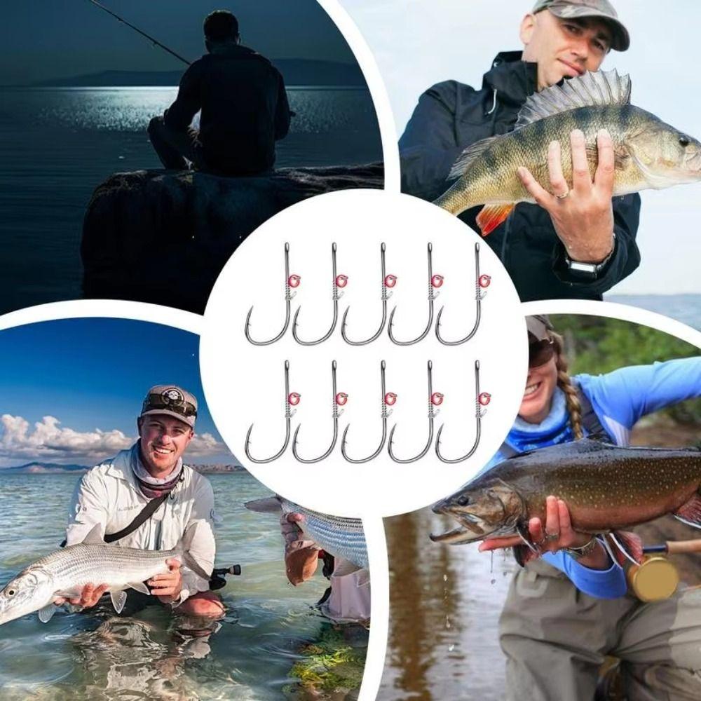 Hanging Spring Live Shrimp Fishing Hooks Single Hook Barbed Fishhook Fishing Fixed Hooks  Grouper