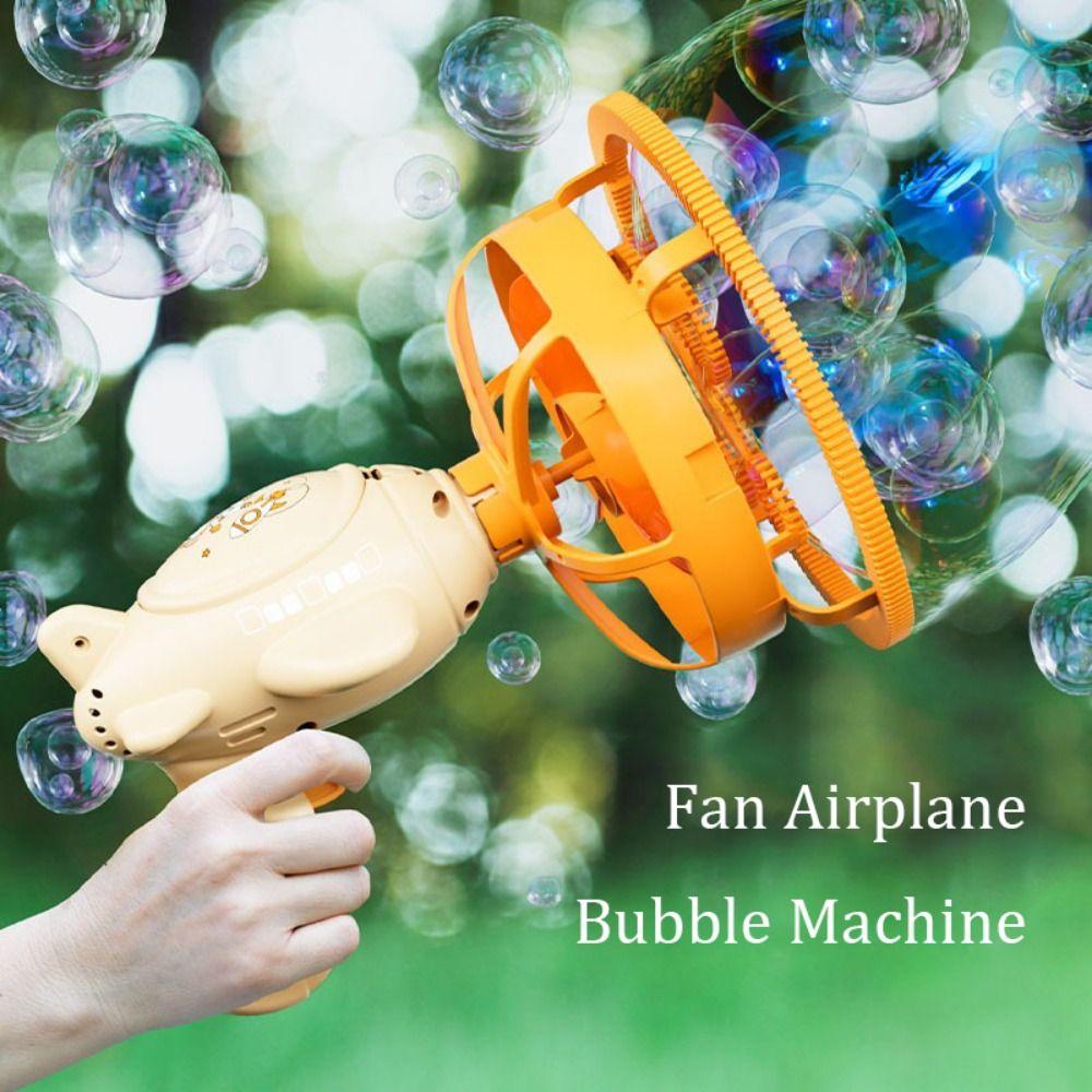 Electric Fan Airplane Bubble Machine Semi-Automatic Soap Blower Toys Fun Fun Bubbles  Outdoor