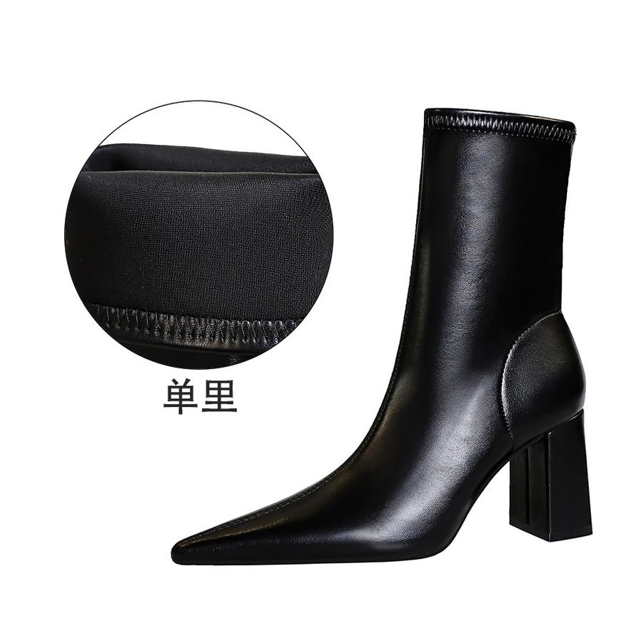 

Fashion Fashion Women Ankle Boots Chelsea Boots Black Shoes Autumn Winter Ladies Pointed Toe Side Zipper Sexy Chunky High Heels Booties 34
