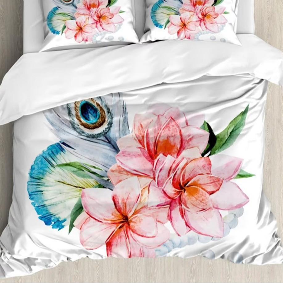 Colorful Feather Duvet Cover Set Bedding Set 3-piece Duvet Cover Set