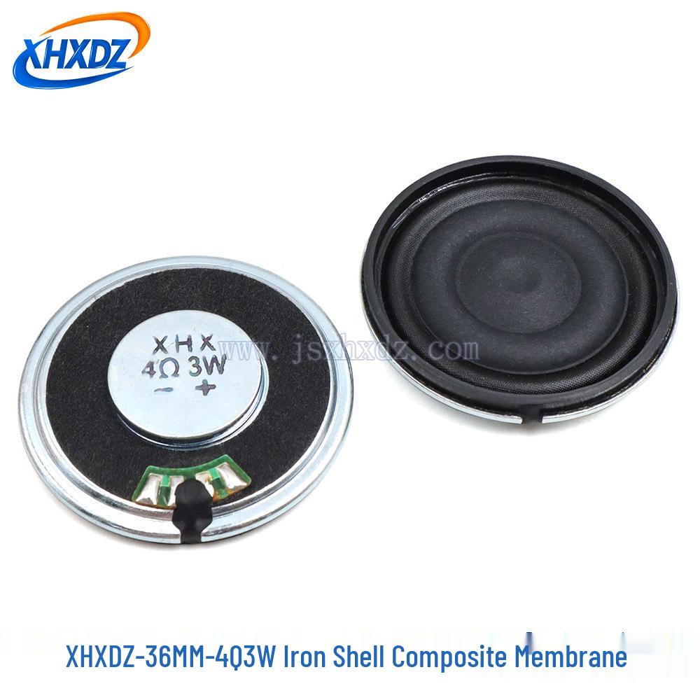 20-40MM 4R 3W 8 Ohm 2W Iron Shell Loudspeaker with Plastic Inner Magnet and Composite Membrane.