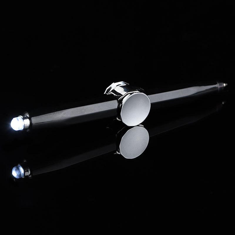 Creative Luminous Multifunction Spinner Pen with LED Light – Writable Decompression Ballpoint.