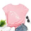 Cotton T-Shirt Short Sleeve Round Neck Women 2d Print Tops