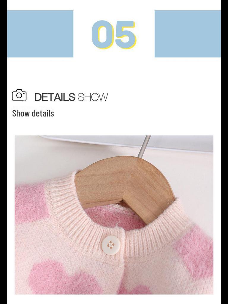 Korejský pletený kardigan pro holčičky na jaro a podzim