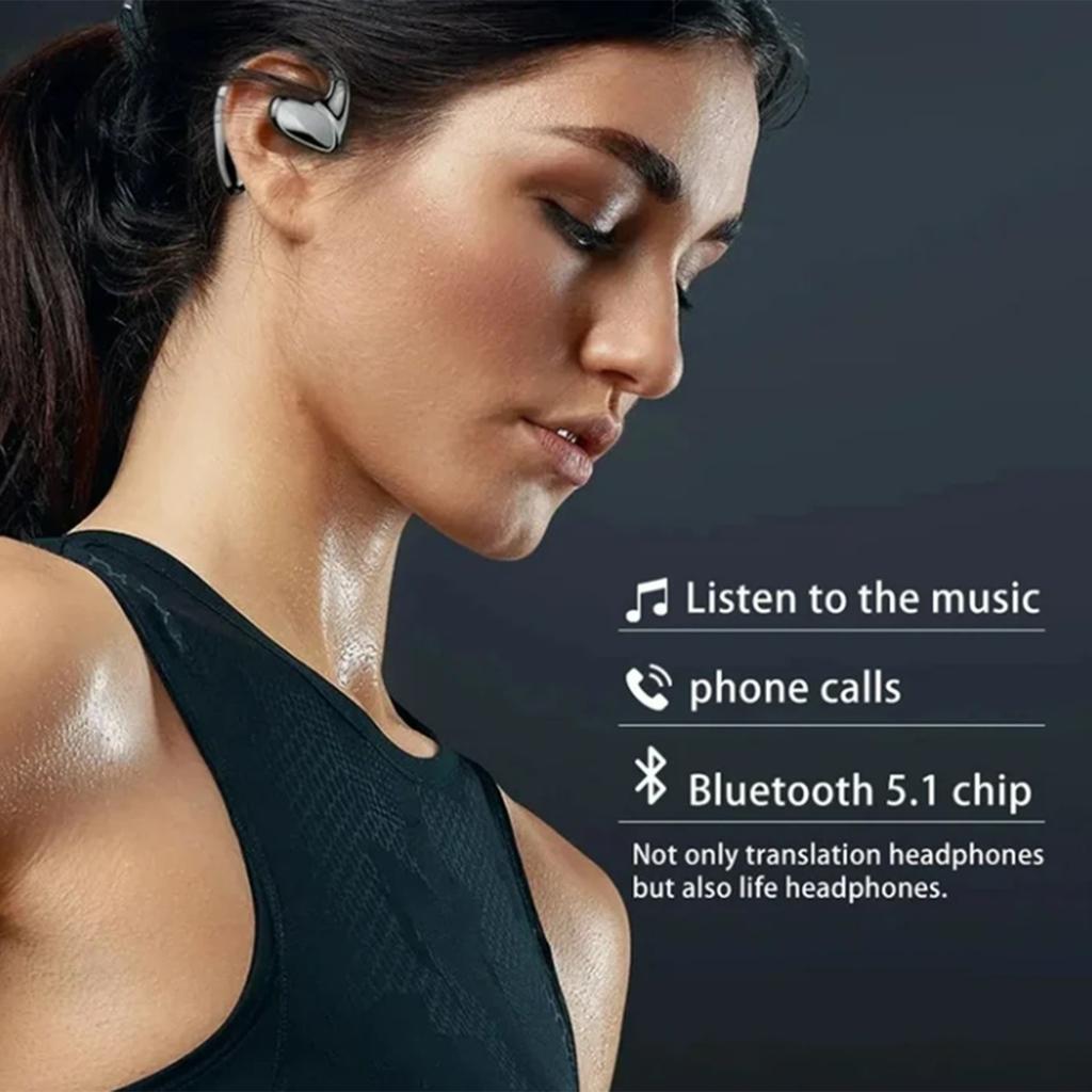 Translatable Bluetooth Headset 144 Languages Real-time Translation Headset Intelligent Voice Translation Earbuds Wireless Translation Headset