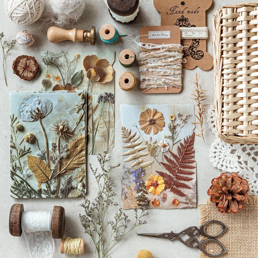 Momo Çiçekli Aşk Mektubu Serisi Günlük Seti: Kabartmalı Letterpress, Kendin Yap Kolaj Malzemesi, 6 Stil.