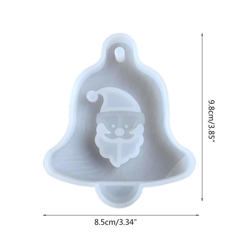 UV Crystal Epoxy Resin Mold Christmas Tree Bell Elk Pendant Silicone Mould Car Pendant Xmas Ornaments Resin Casting Mold