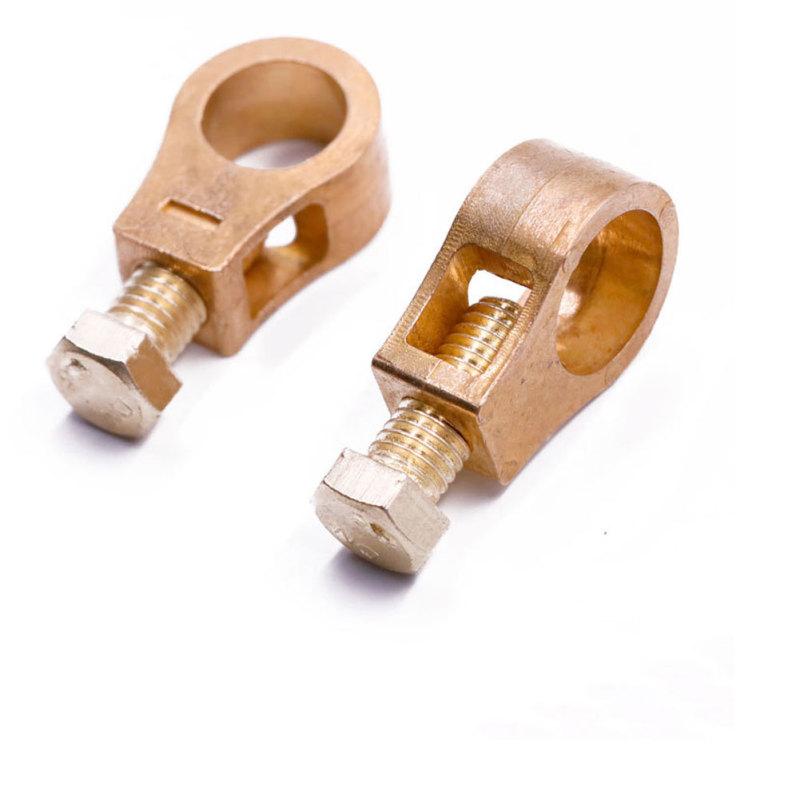 1 Pair Copper Car  Battery  Terminal, Wire Cable Clamp Thickened Batteries Connector, Connecting