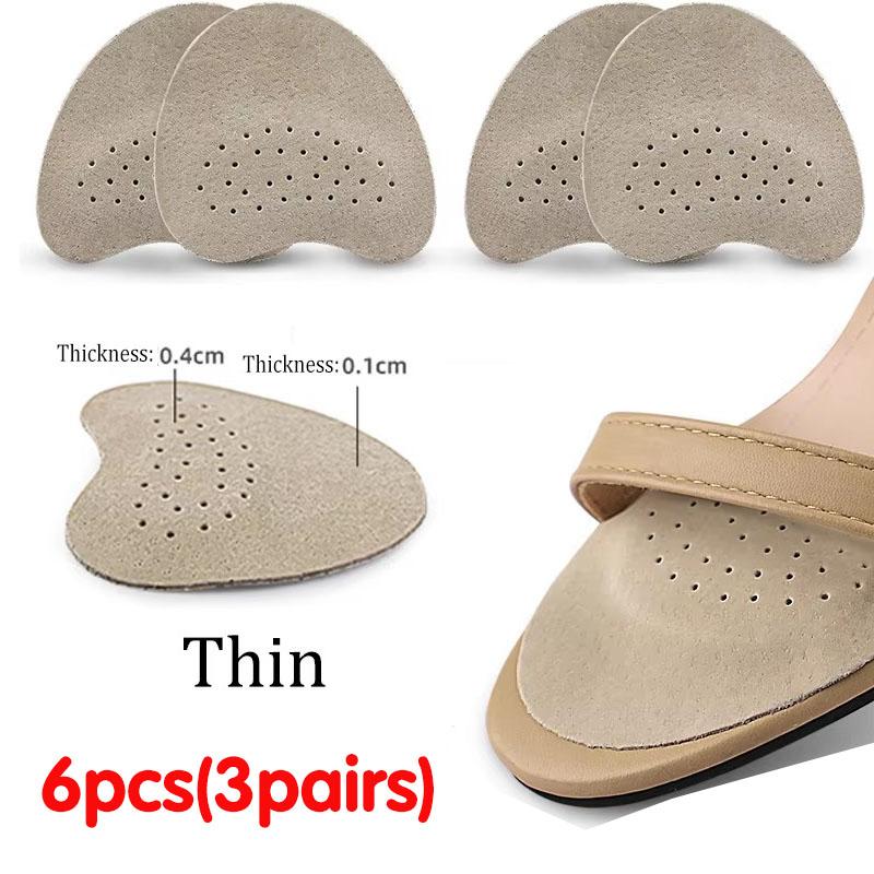 2/3/5pairs Sandals Anti-slip Stickers Leather Forefoot Pad Women High Heels Pain Relief Insert Cushion Foot Care Shoes Pad