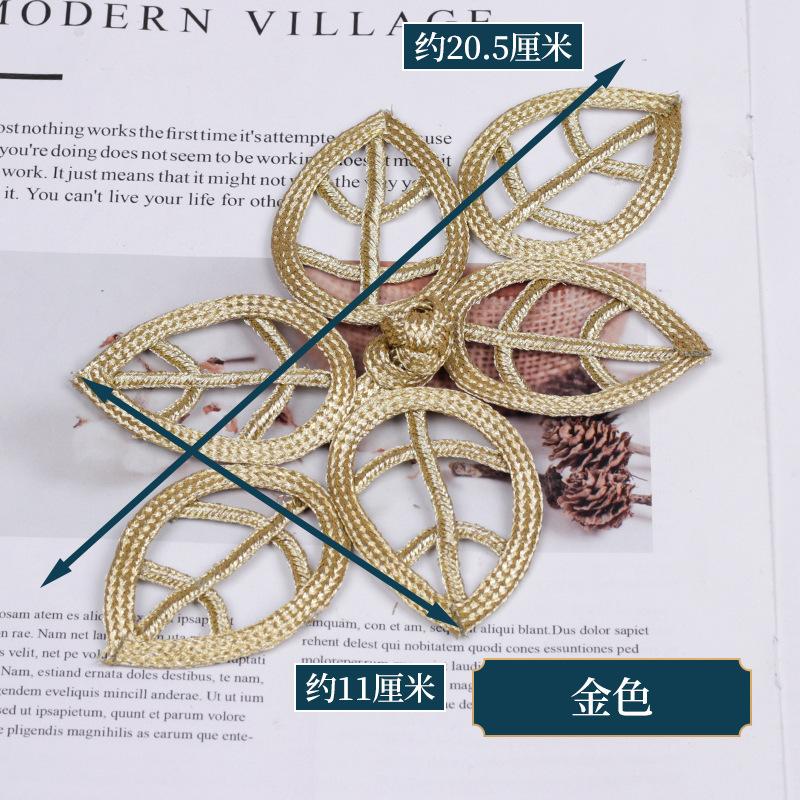 1pcs Vintage Chinese Knot Buttons Gold Lace Trim Clasps for Cheongsam Decor, Dance Dress, DIY Sewing Accessory