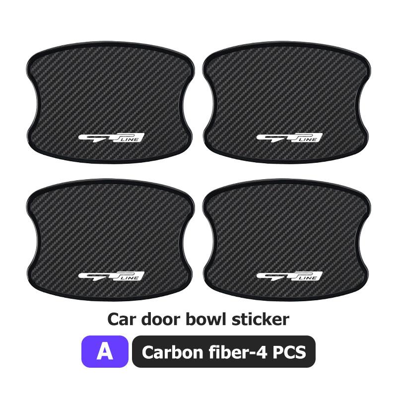 RVGH1 4pcs Car Door Exterior ABS Bowl Protective Strip Stickers Sticker For KIA Gt Gtline Xline Ceed Forte RIO STINGER Seltos K3 K4