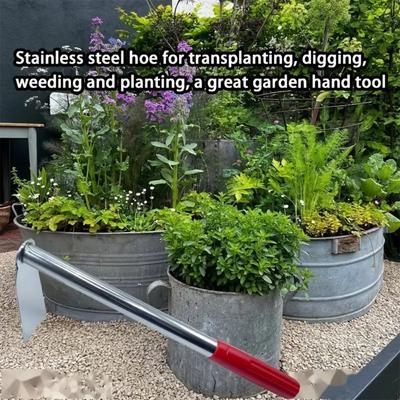 Digging Tools Manual Gardening Hoe Stainless Steel Anti-Rust Weeding Rake Multi-Purpose Agriculture Tools Garden Yard Farm