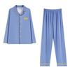 Herren Leichter Luxus Minimalistischer Pyjama - Frühling/Herbst, Langarm, Cardigan, Baumwollimitat, Lässig, Einfach, Lockere Passform, Große Größen Homewear.