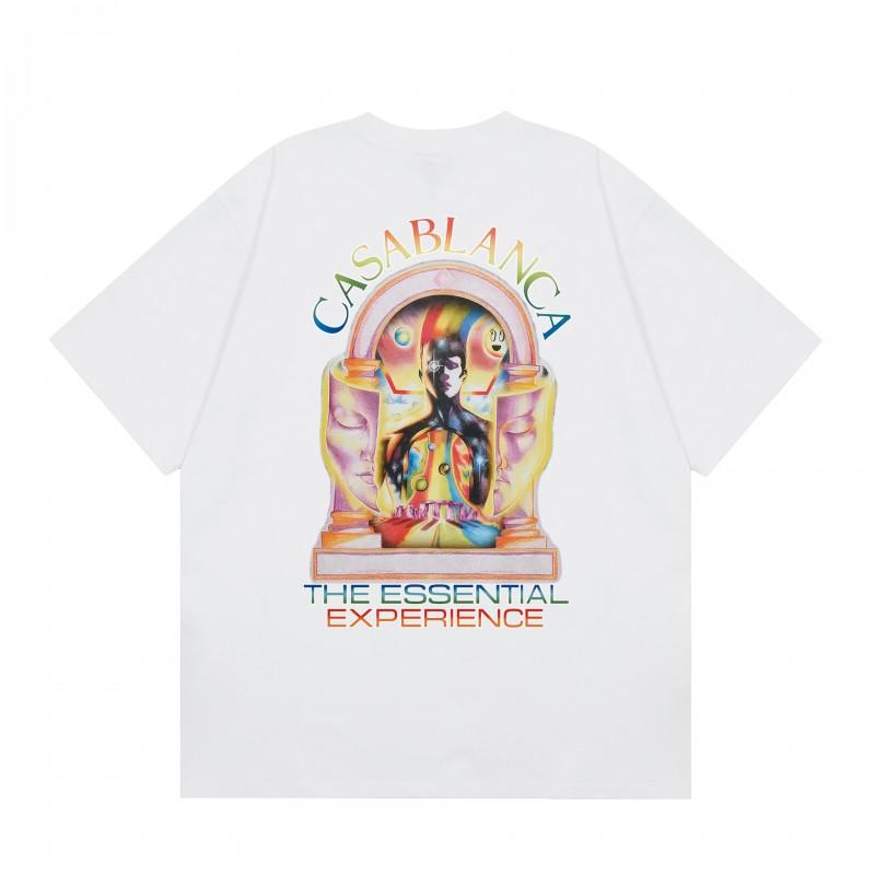 2026 Casablanca Print Loose Fit Cotton T-Shirt Men Youth Casual Wear