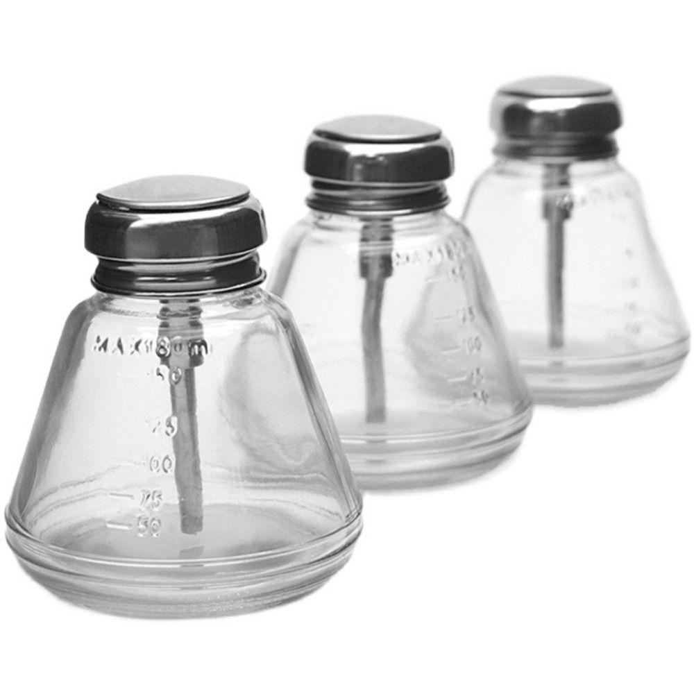Top Press Type Glass Refillable Bottles Empty Nail Polish Remover Container  Beauty Salon