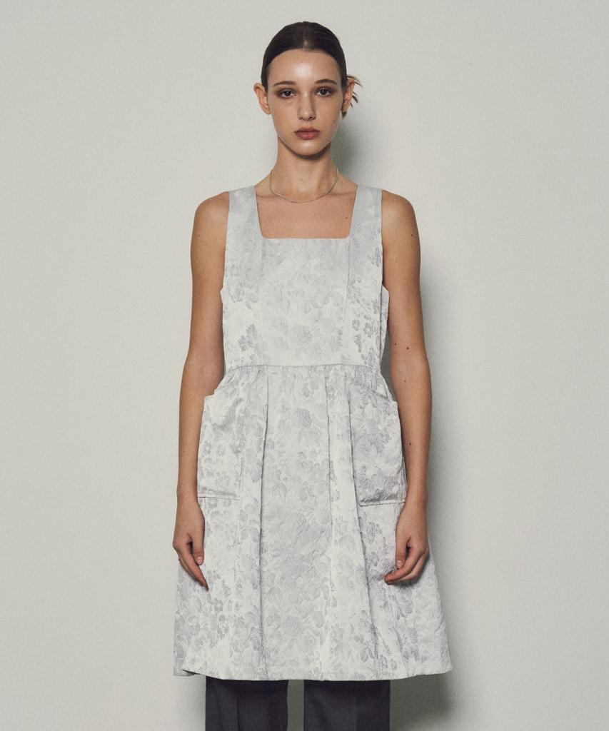 CITTA Oriental Flower Volume Dress_Ctop704(Gray)