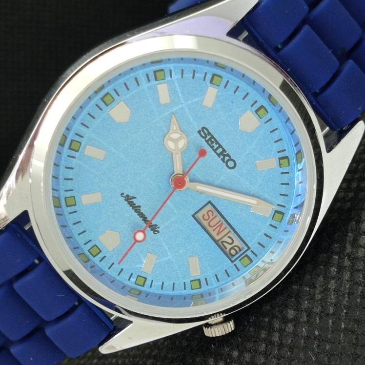 

REFURBISHED VINTAGE SEIKO AUTO 7009A JAPAN MENS SKY BLUE WATCH 610b-a317969-2 SKU610b-a317969