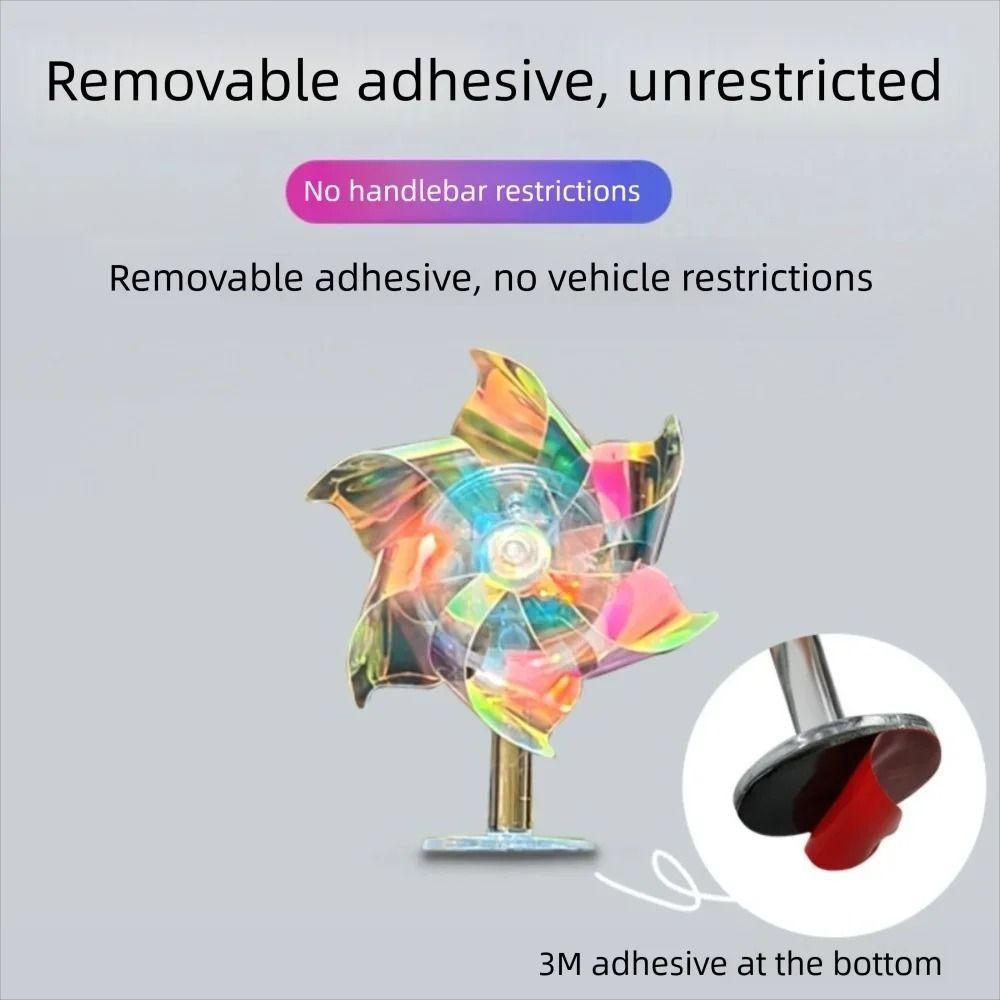 Plastic Bicycle Helmet Decorations Wind Powered Rotating Self-Adhesive Toy  Car