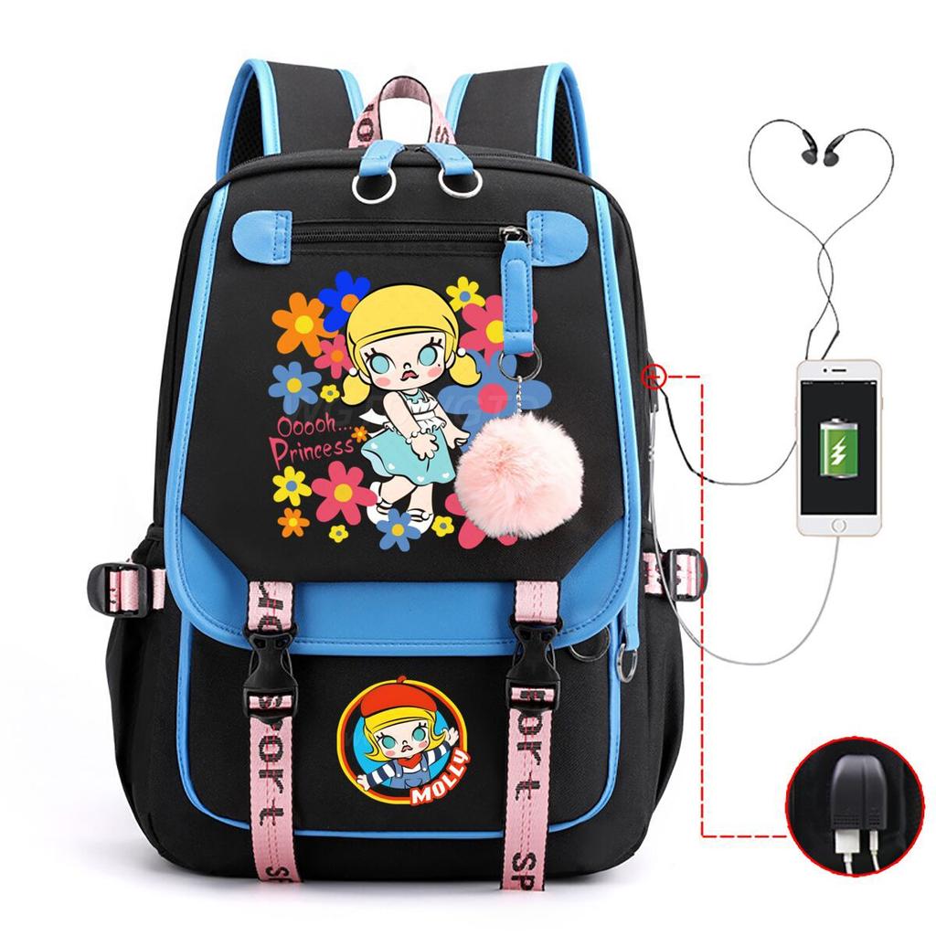Printed fashion schoolbag college style junior high school high school students large capacity backpack