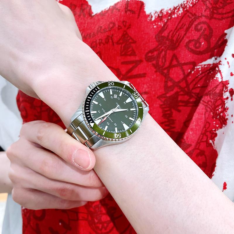 Hamilton Seria Khaki Navy Mișcare Mecanică Automată Ceas Sportiv Verde pentru Scufundări Bărbați Ceasuri Oțel H82375161