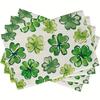 4 Stück St. St. Patrick's Day Platzset - Glücksklee irische Tischmatten, rechteckige Platzsets im Vintage-Stil & Esstisch