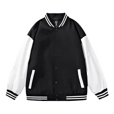 New Autumn and Winter Baseball Uniform Black Jacket Men's Coat Loose Neutral Simple Men's Clothing