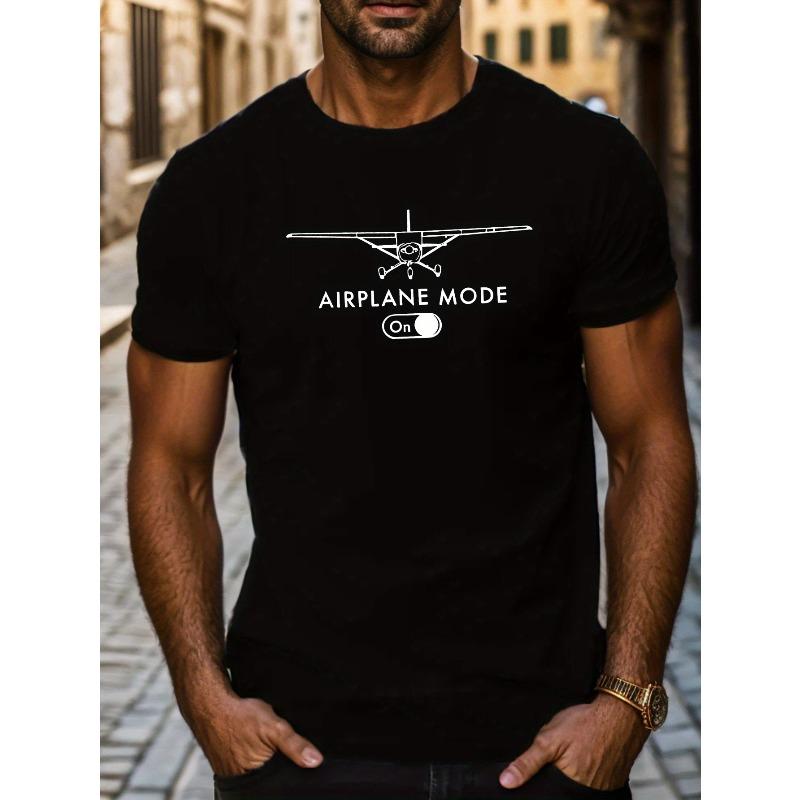 AIRPLANE MODE Men's Short Sleeve T-shirt Summer T-shirt Top Cool, Casual, and Fashionable