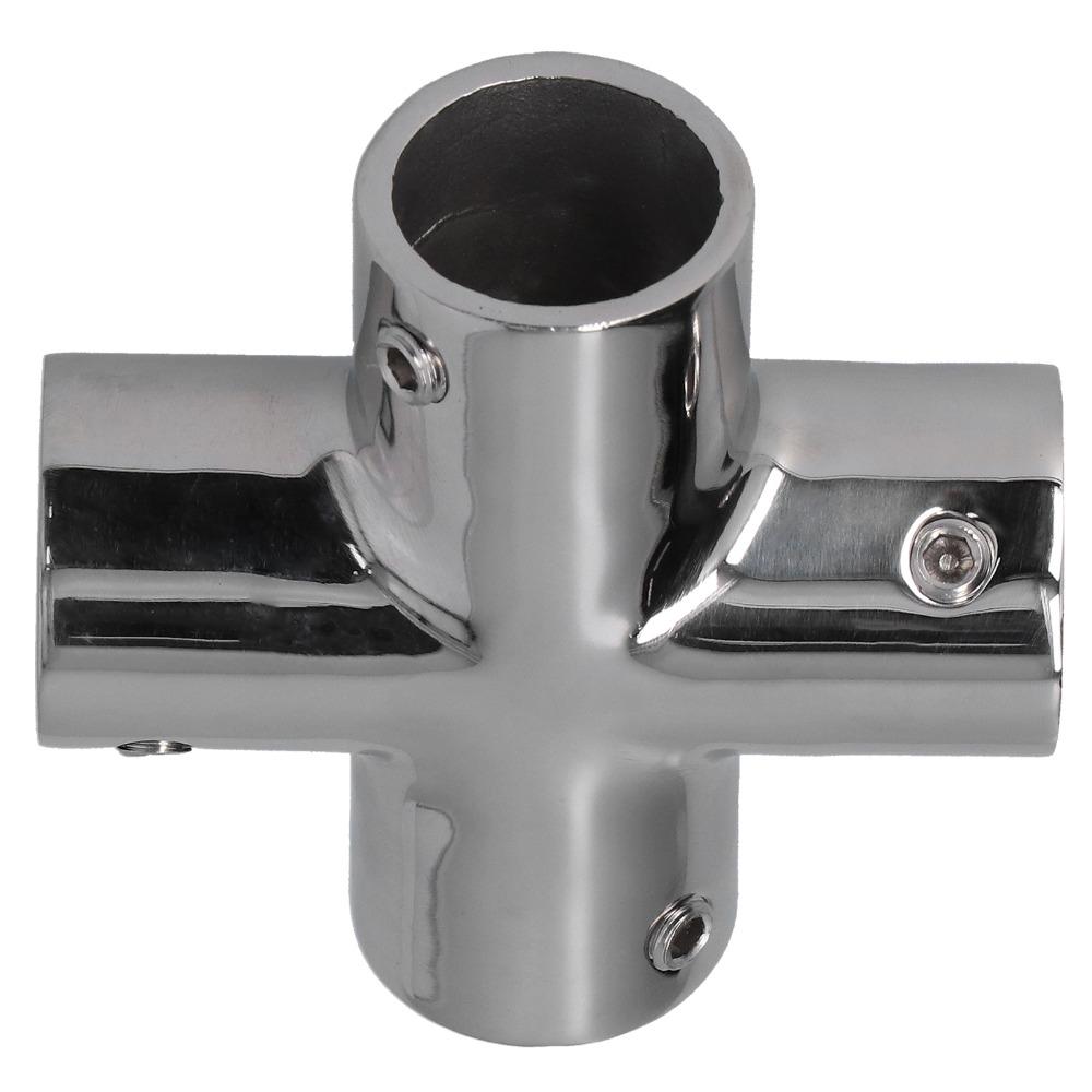 Heavy Duty Tube Pipe Connector 22mm (7/8in) 4 Way Cross Boat Hand Rail Fitting Boat Construction