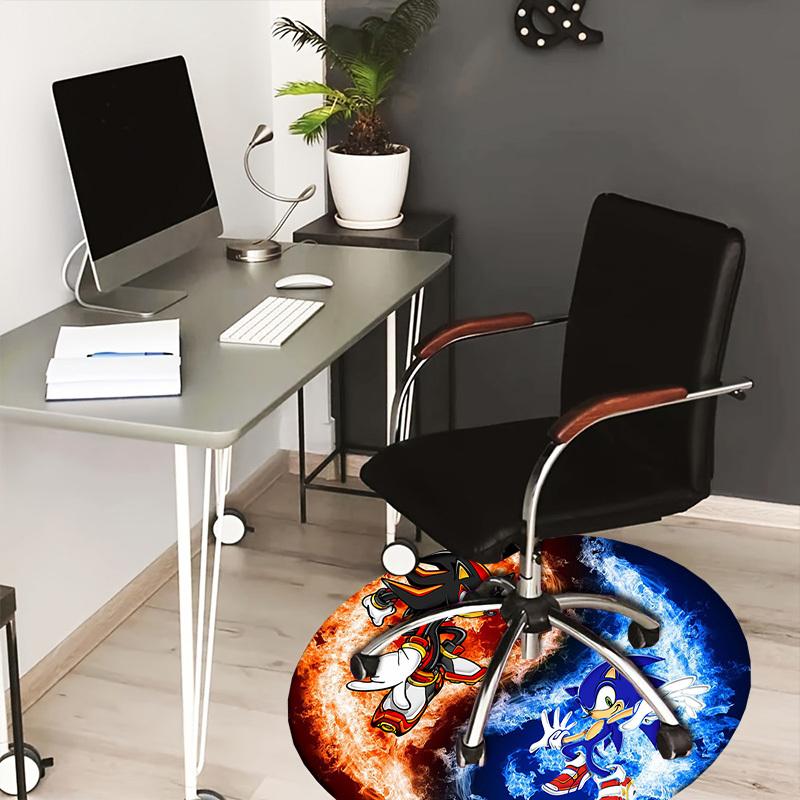

1pc Sonic and Shadow Yin-Yang Round carpet, Made of Polyester,Perfect for Decorating Office Chairs, Living Rooms,fplt064 80cm by 80cm