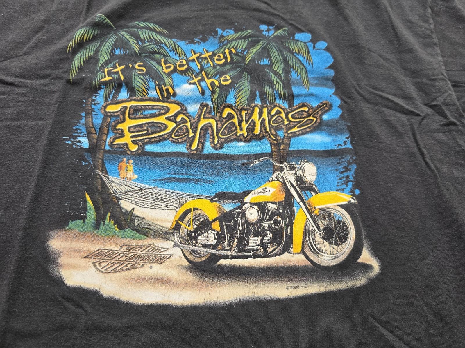 Vintage 1997 Harley-Davidson Nassau Bahamas XL T-Shirt Black Island Graphic Unisex T-Shirt XXXL