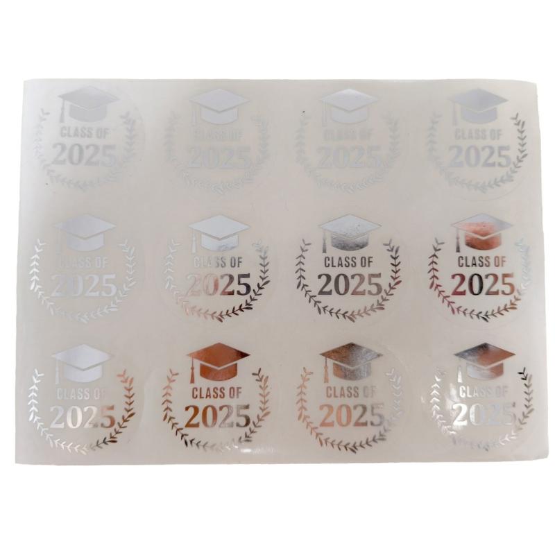 Pack Of 120 Gold Foil Graduation Hat Sticker 40mm Adhesive Labels Wrapping Sticker For Seal Envelope Card Packaging