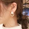 Elegant Large Round Pearl Stud Earrings for Women - French Retro, Korean Style