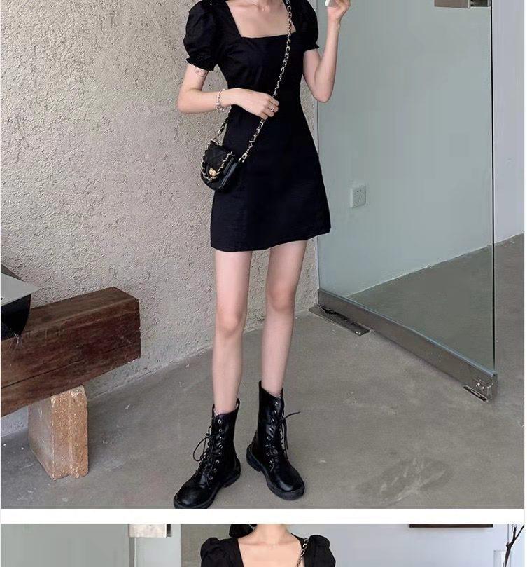 Rochie de damă cu mâneci bufante și decolteu pătrat francez de vară 2025 - Stil elegant, slăbit