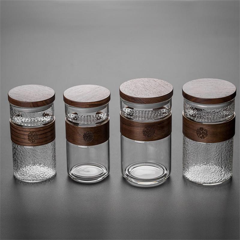 Heat Resistant Glass Tea Cup with Filter Chinese Kung Fu Tea Set Puer Flower Tea Mugs Household Transparent Convenient Teaware