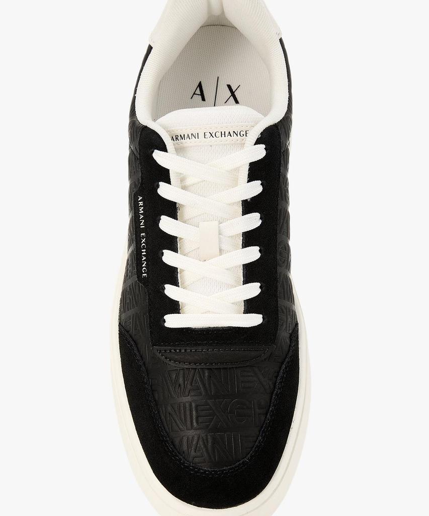 Armani Exchange Men'S Embossed Logo Leather Sneakers _Black_A416175004