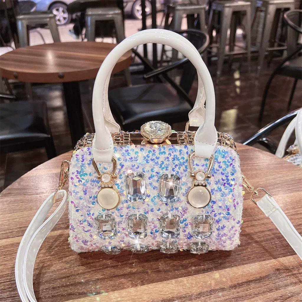 Женская модная сумка с инкрустацией бриллиантами маленькая квадратная сумка 6995₽